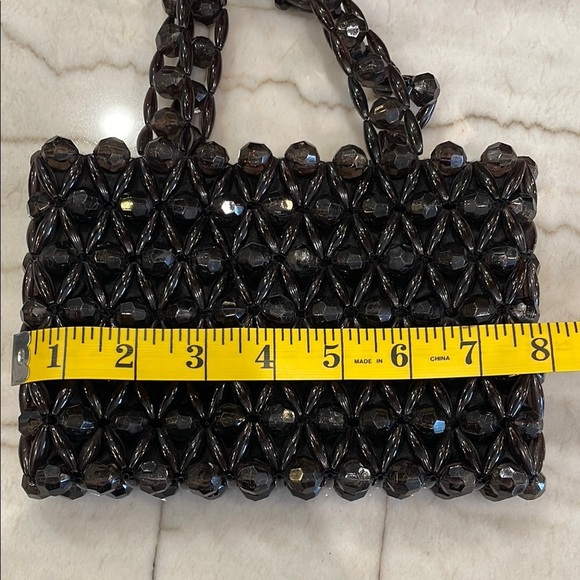 Bebe Black Mini Bag with Textured Lattice Design - Picture 10 of 11